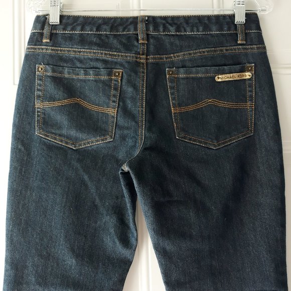 Michael Kors Boot Cut Dark Wash Low Rise Jeans Sz4 - Picture 3 of 11